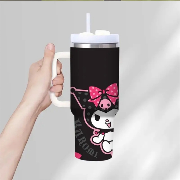 Kuromi Stainless Steel Tumbler with Handle And Straw - Picture 5 of 8